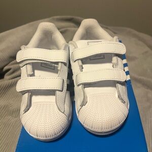 Adidas White Velcro Strap Sneakers